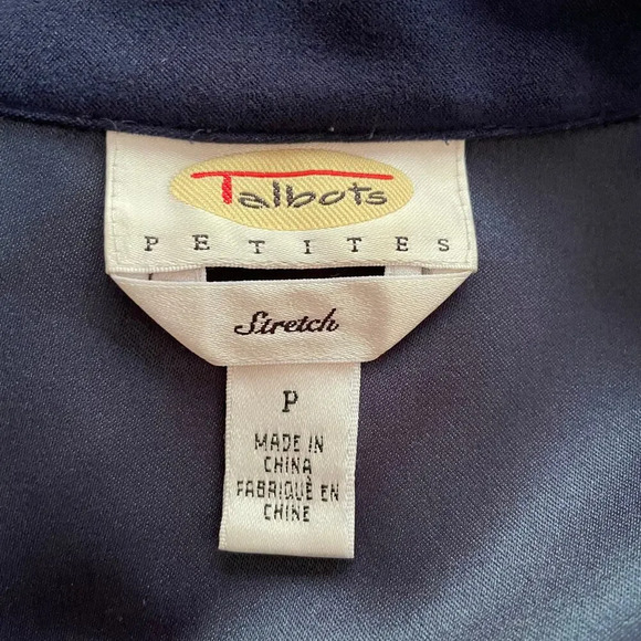 Talbots Shirt Jacket Button Up Microfiber Navy Blue Size P (XS Petite) - Picture 8 of 9